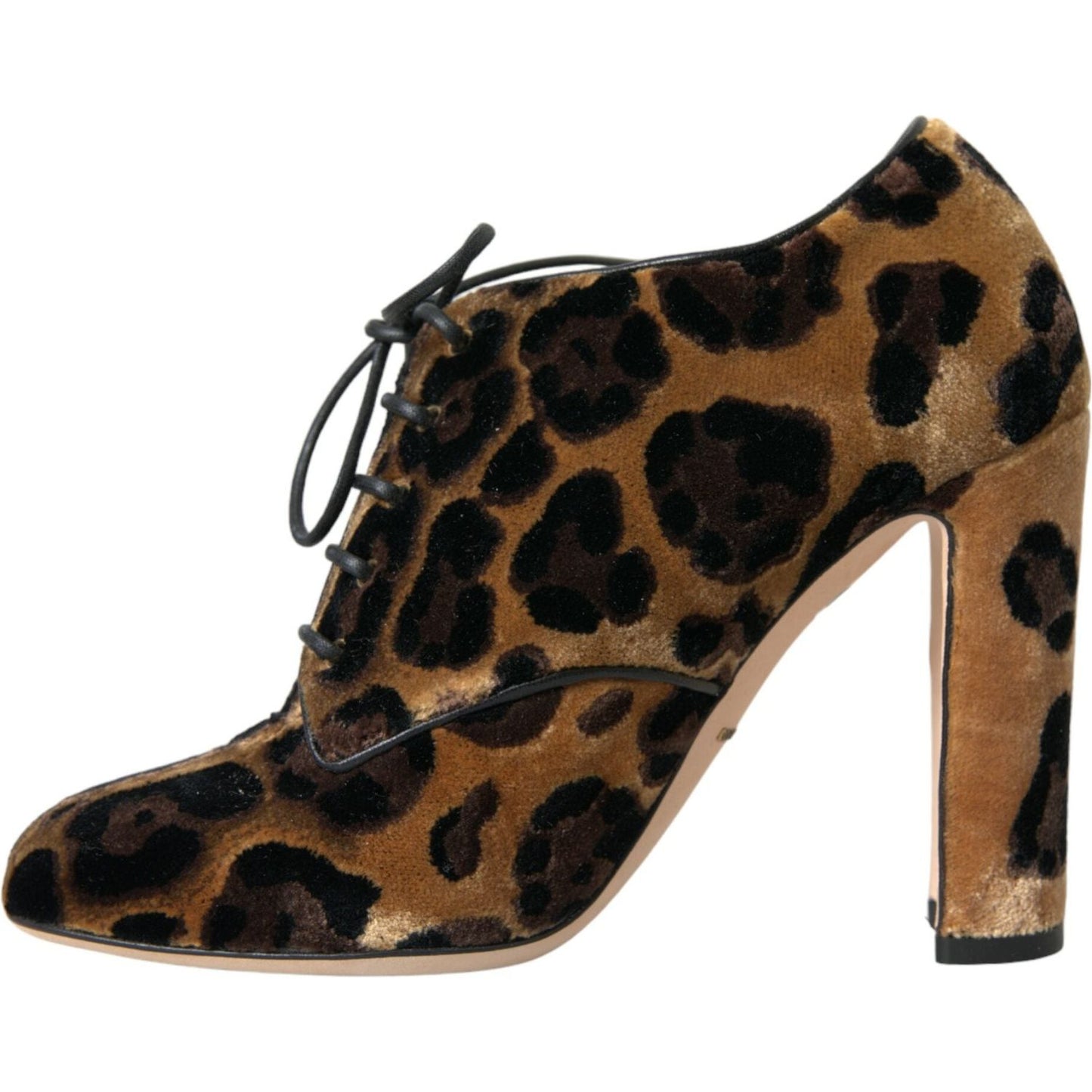 Dolce & Gabbana Brown Leopard Hair Lace Up Booties Shoes LA10862-38