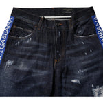 Dolce & Gabbana Dark Blue Cotton Tattered Skinny Denim Jeans PAN75030-48