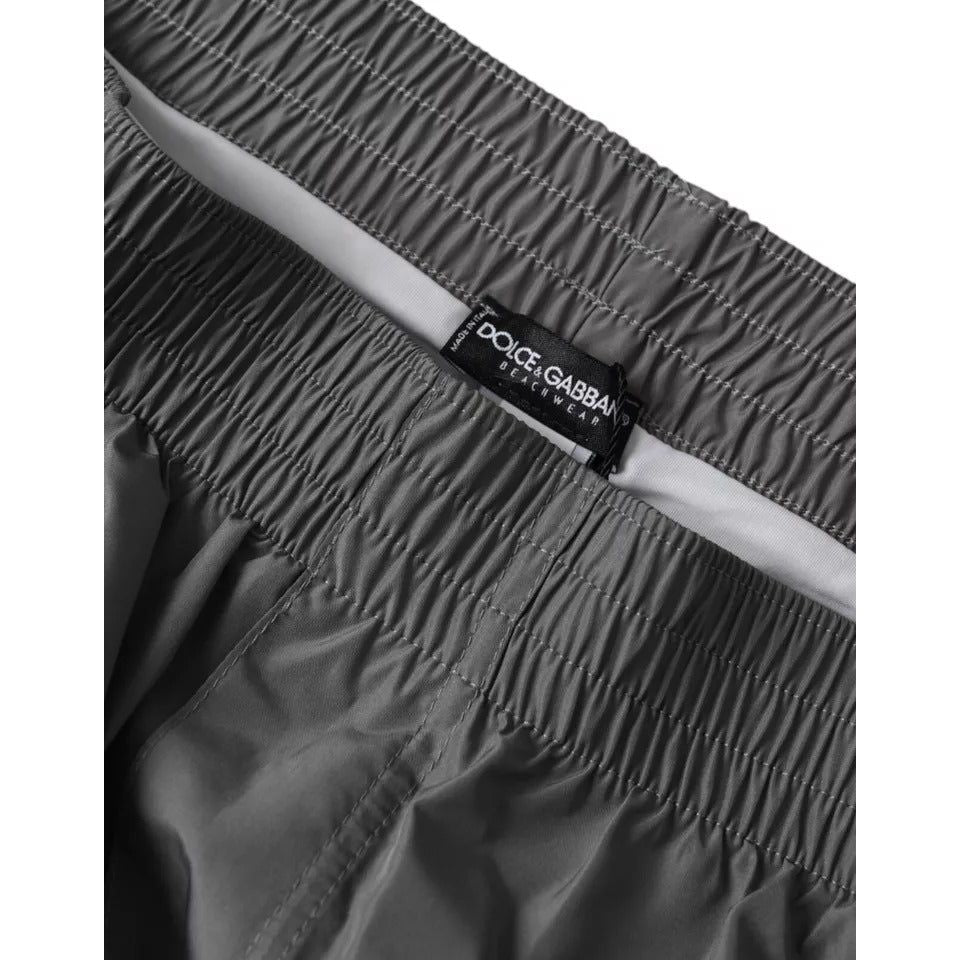 Dolce & Gabbana Dark Gray Polyester Beachwear Shorts Swimwear Men PAN75503-7