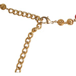 Dolce & Gabbana Gold Brass Red Fur Crystal Waist Torero Belt SMY10346-M