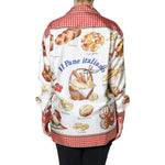 Dolce & Gabbana Multicolor Bread Print Collared Blouse Top TSH86545-44