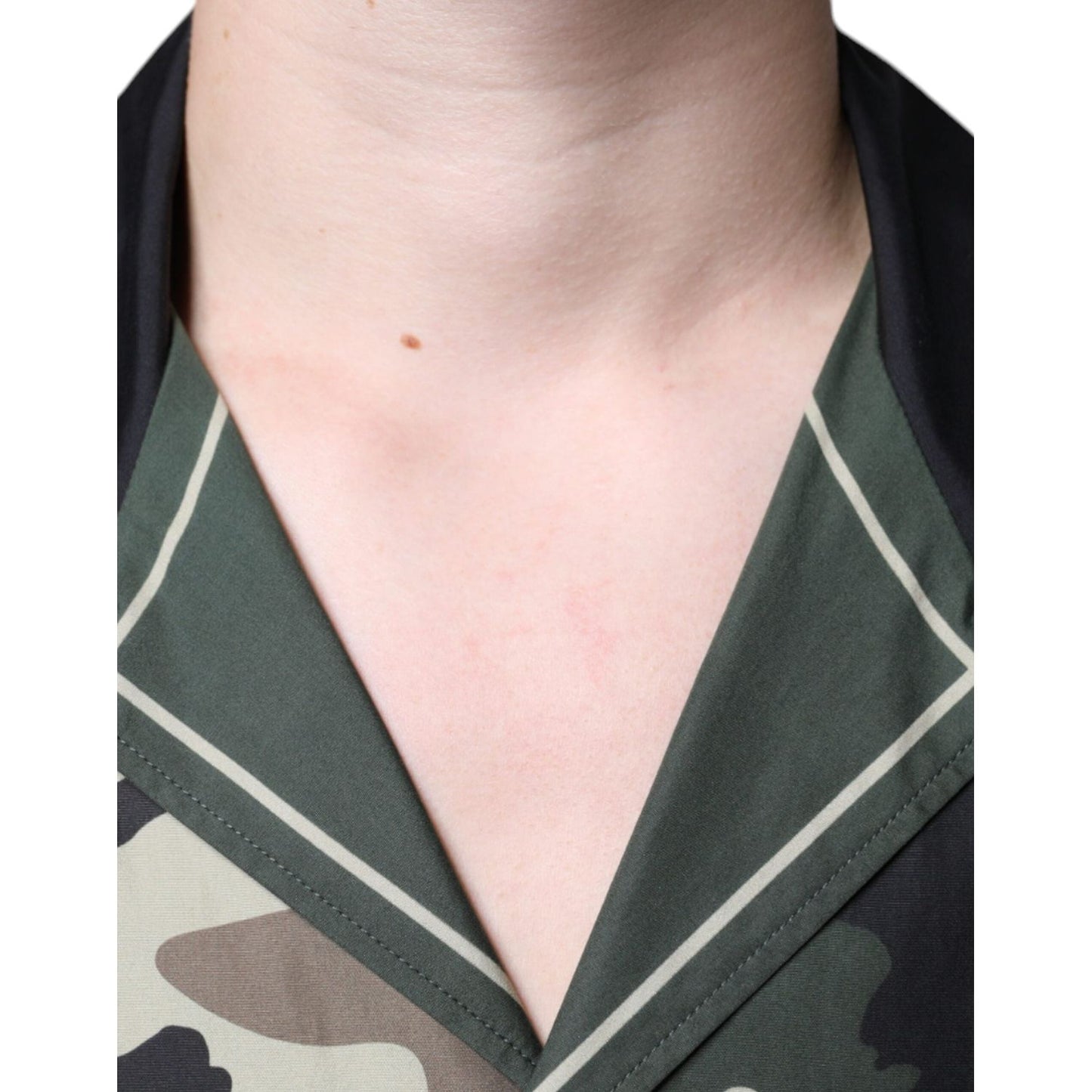 Dolce & Gabbana Multicolor Camouflage Button Down Men Casual Shirt TSH87098-40