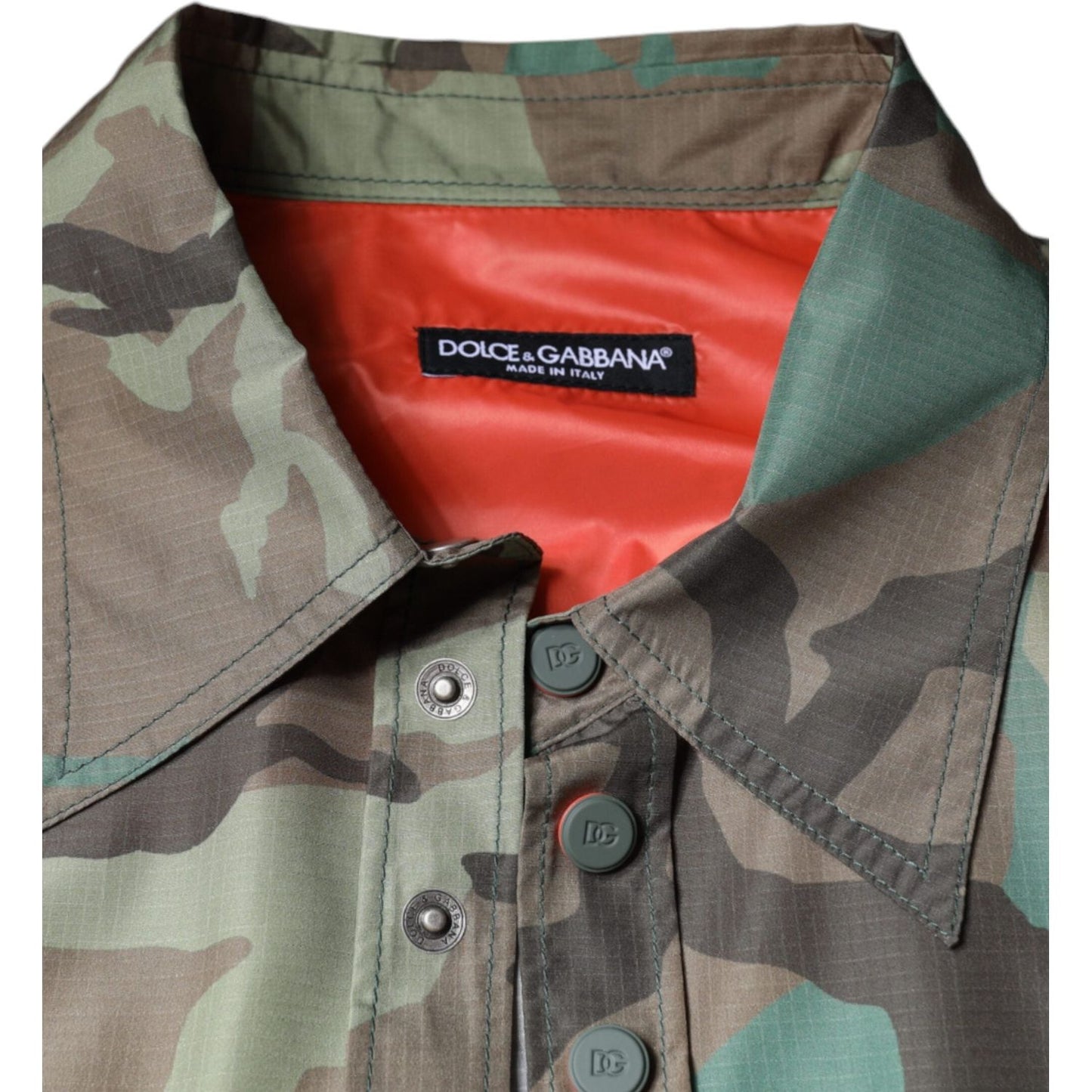 Dolce & Gabbana Multicolor Camouflage Button Down Shirt TSH87100-43