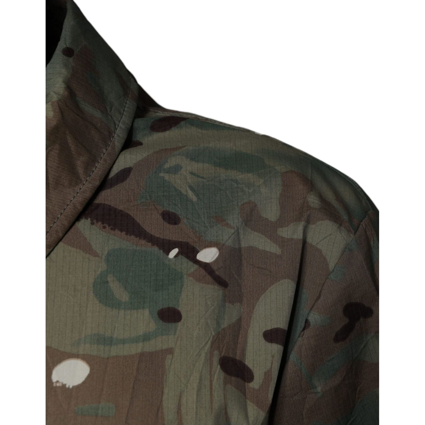 Dolce & Gabbana Multicolor Camouflage Collared Coat Jacket JKT41252-52
