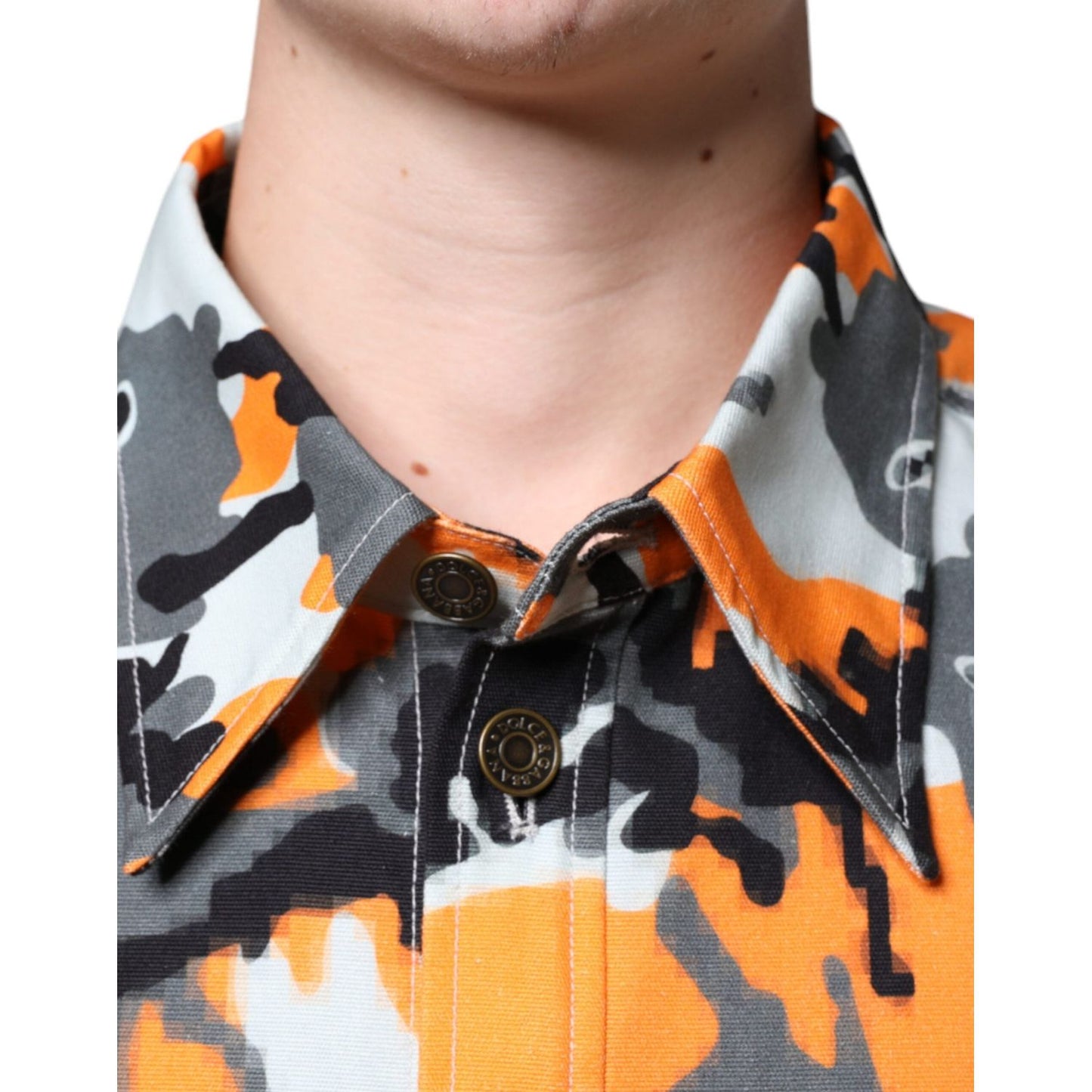 Dolce & Gabbana Multicolor Camouflage Cotton Denim Collared Jacket TSH87096-42