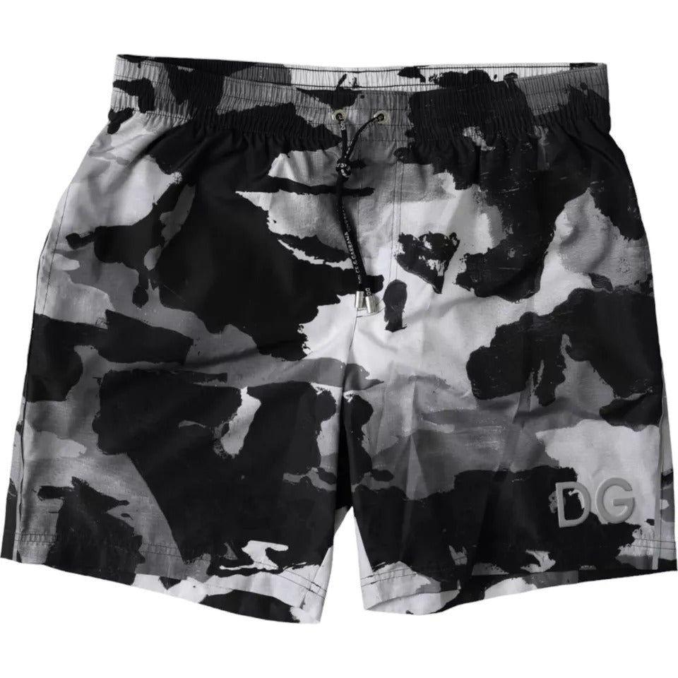 Dolce & Gabbana Multicolor Camouflage DG Logo Beachwear Shorts Swimwear PAN75509-3