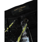 Dolce & Gabbana Multicolor Splatter Paint Cotton Skinny Denim Jeans PAN74182-44