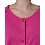 Dolce & Gabbana Pink Wool Button Down Short Sleeve Blouse Top TSH86576-40