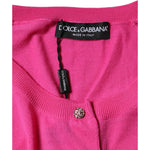 Dolce & Gabbana Pink Wool Button Down Short Sleeve Blouse Top TSH86576-40