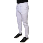 Dolce & Gabbana White Cotton Skinny Dress Pants PAN75590-46