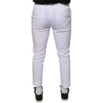 Dolce & Gabbana White Cotton Skinny Dress Pants PAN75590-46
