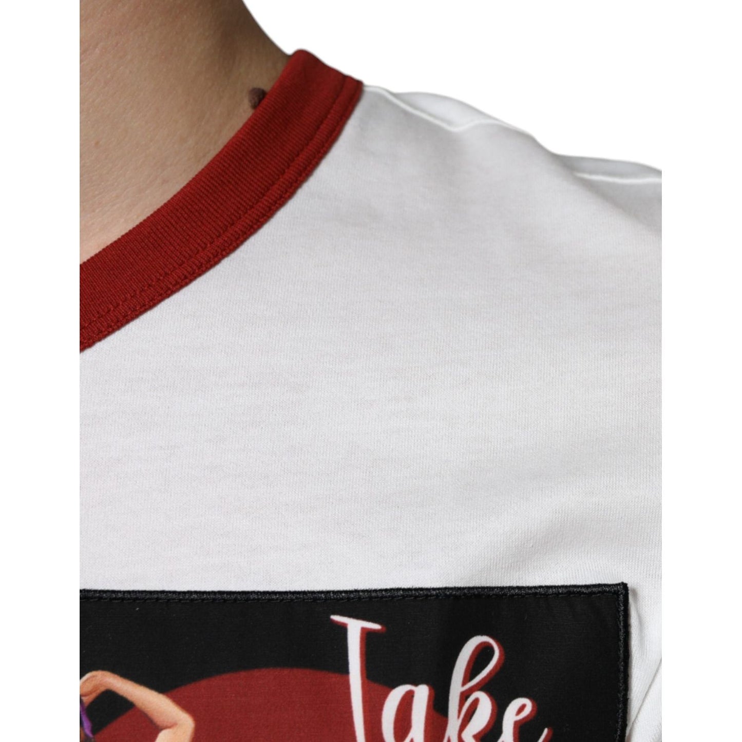 Dolce & Gabbana White Graphic Print Cotton Crew Neck T-shirt TSH86667-44