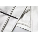 Dolce & Gabbana White Lambskin Leather Biker Coat Jacket JKT4090-40