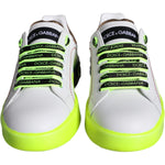 Dolce & Gabbana White Leather Portofino Low Top Sneakers Shoes LA11397-35