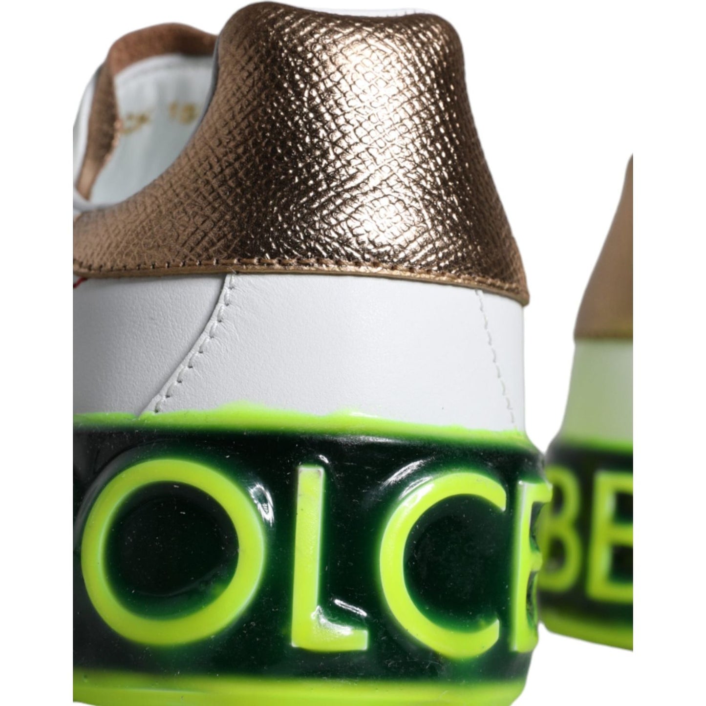 Dolce & Gabbana White Leather Portofino Low Top Sneakers Shoes LA11397-35