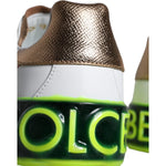 Dolce & Gabbana White Leather Portofino Low Top Sneakers Shoes LA11397-35