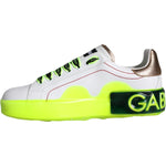 Dolce & Gabbana White Leather Portofino Low Top Sneakers Shoes LA11397-35