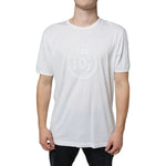 Dolce & Gabbana White Logo Embossed Cotton Crewneck T-shirt TSH86632-54