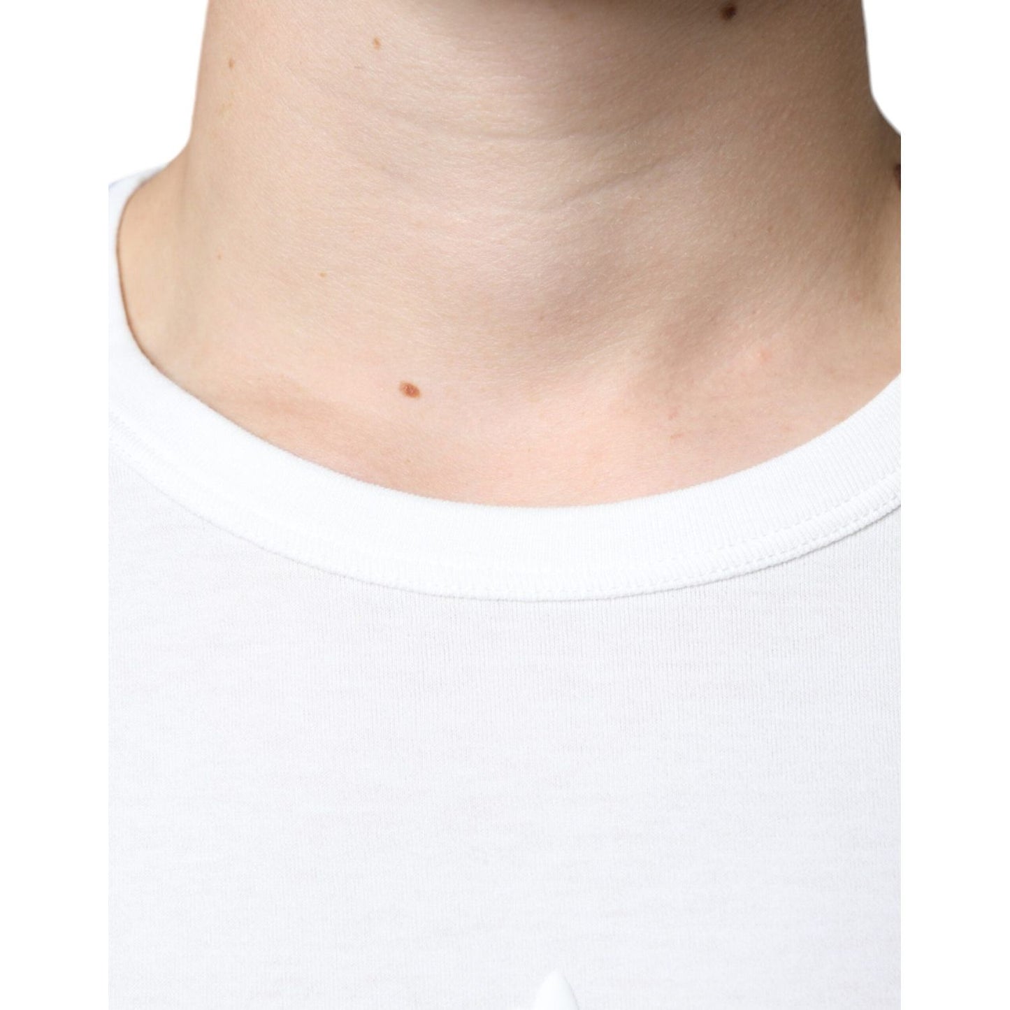 Dolce & Gabbana White Logo Embossed Cotton Crewneck T-shirt TSH86632-54