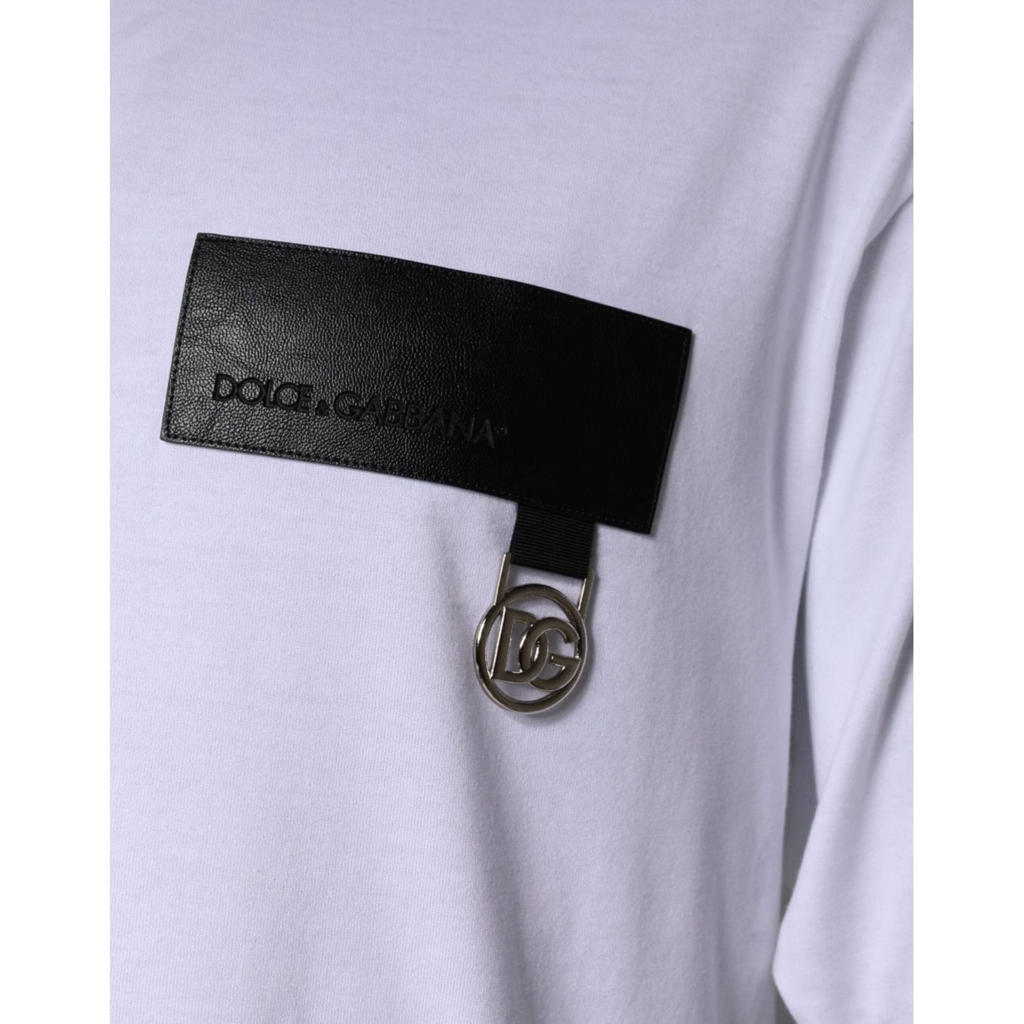 Dolce & Gabbana White Logo Patch Cotton Crew Neck T-shirt TSH84882-50