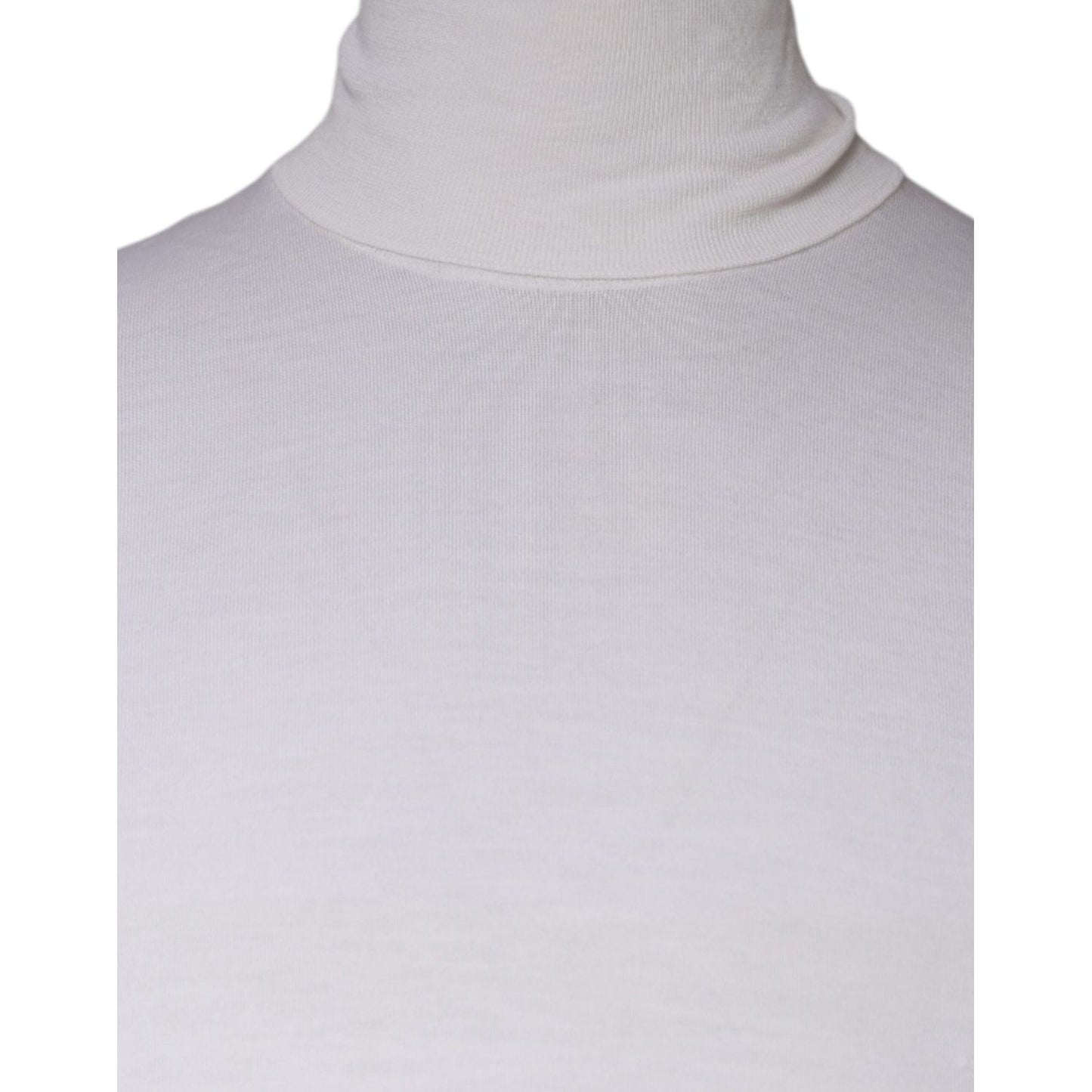 Dolce & Gabbana White Long Sleeve Turtleneck Men Pullover Sweater TSH87067-52