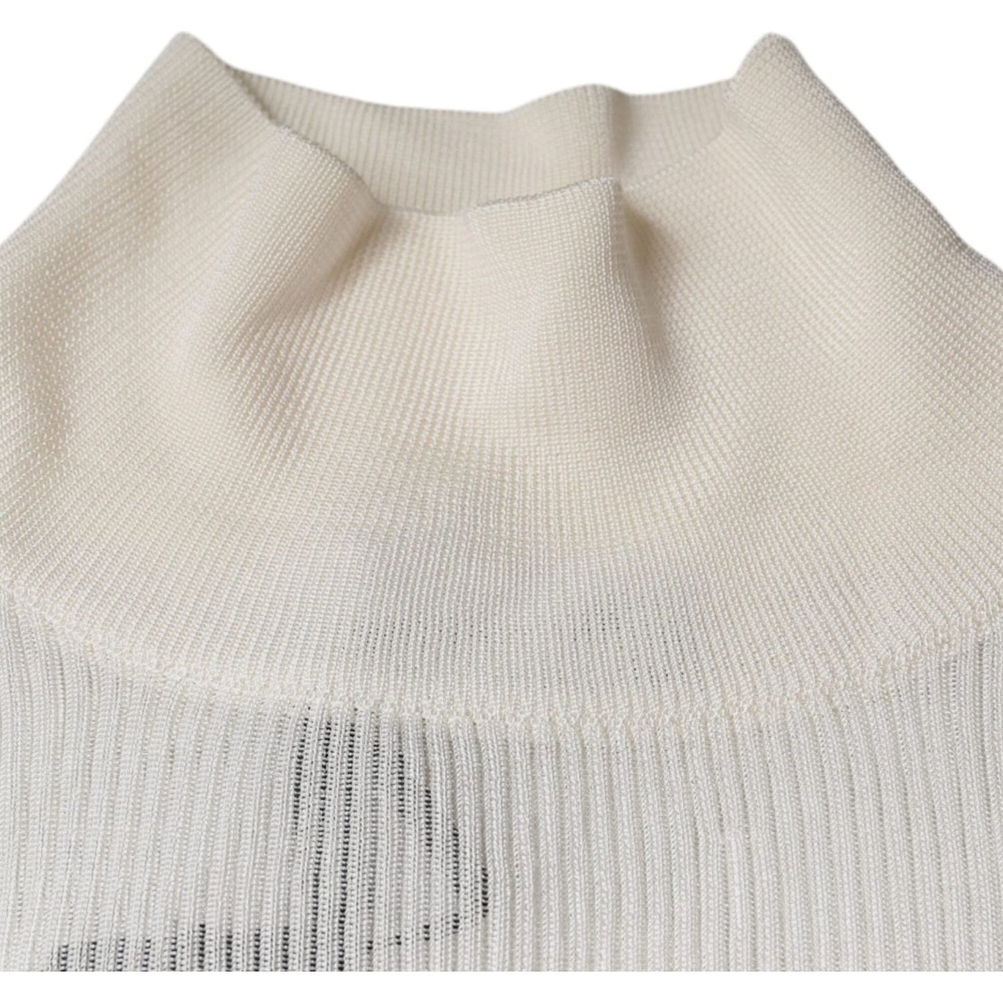 Dolce & Gabbana White Long Sleeve Turtleneck Men Pullover Sweater TSH87080-54