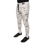 Dolce & Gabbana White Printed Cotton Jogger Sweatpants Pants PAN75608-44