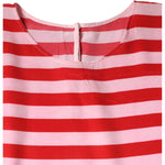 Dolce & Gabbana White Red Striped Silk Round Neck T-shirt TSH86539-46
