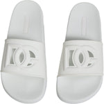 Dolce & Gabbana White Rubber Slides Sandals Beachwear Shoes LA11759-37