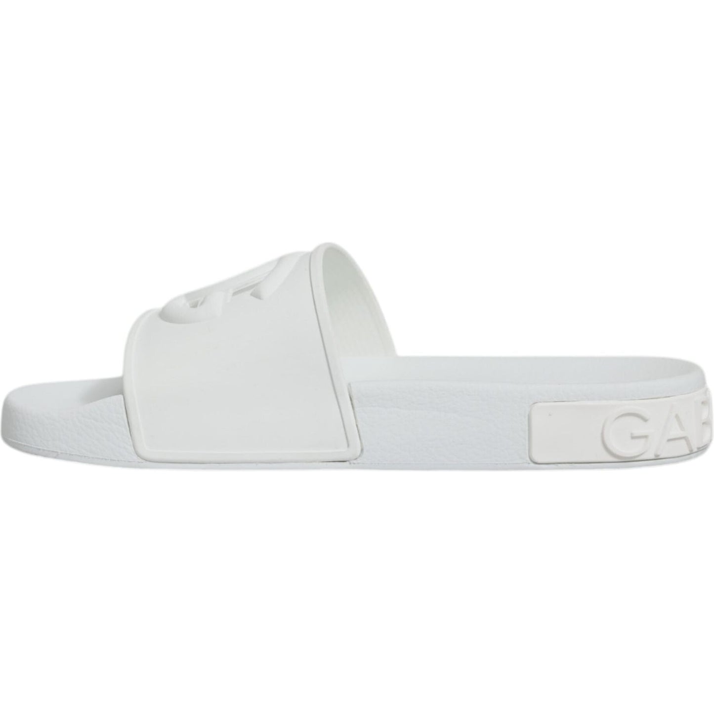 Dolce & Gabbana White Rubber Slides Sandals Beachwear Shoes LA11759-37