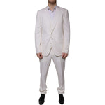 Dolce & Gabbana White Wool Silk 3 Piece SlimFit Formal Suit KOS2256-52