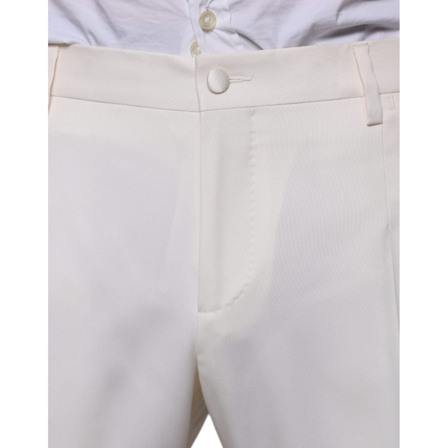 Dolce & Gabbana White Wool Silk 3 Piece SlimFit Formal Suit KOS2256-52