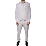 Dolce & Gabbana White Wool Silk 3 Piece SlimFit Formal Suit KOS2256-52