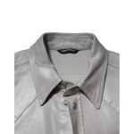 Dolce & Gabbana Gray Coated Cotton Snap Button Logo Men Shirt TSH90789-40