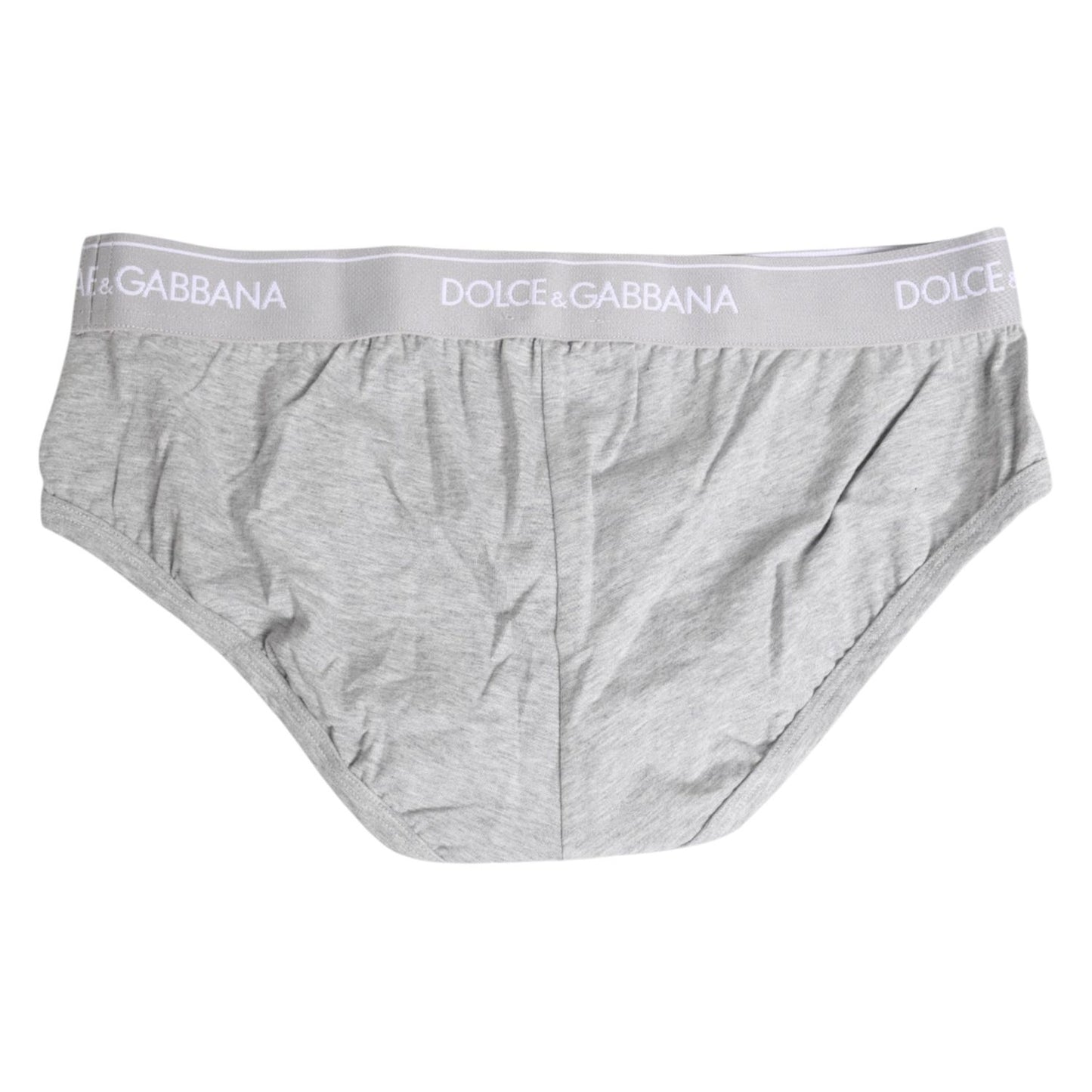 Dolce & Gabbana Gray Cotton Stretch Regular Brief Underwear BIK1685-3