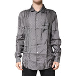 Dolce & Gabbana Gray Polka Dot Silk Long Sleeve Shirt TSH90179-42