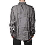 Dolce & Gabbana Gray Polka Dot Silk Long Sleeve Shirt TSH90179-42