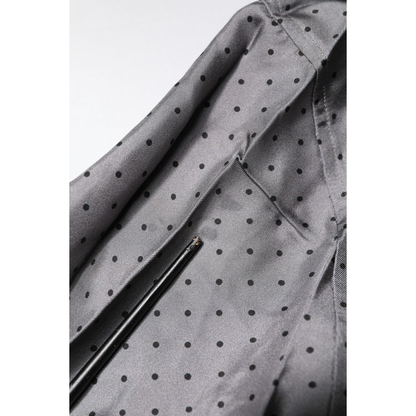 Dolce & Gabbana Gray Polka Dot Silk Long Sleeve Shirt TSH90179-42