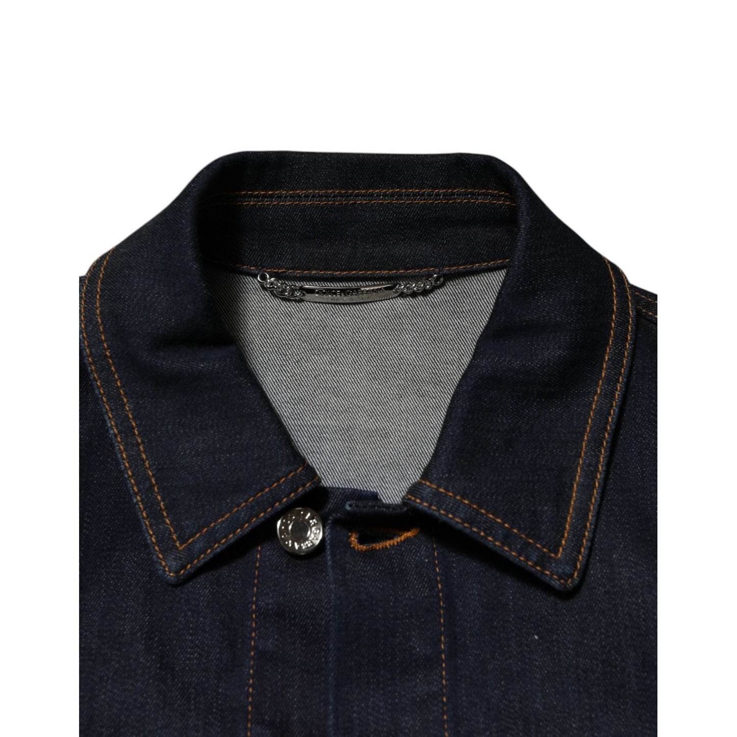 Dolce & Gabbana Indigo Blue Denim Slim Fit Logo Patch Jacket JKT41572-46