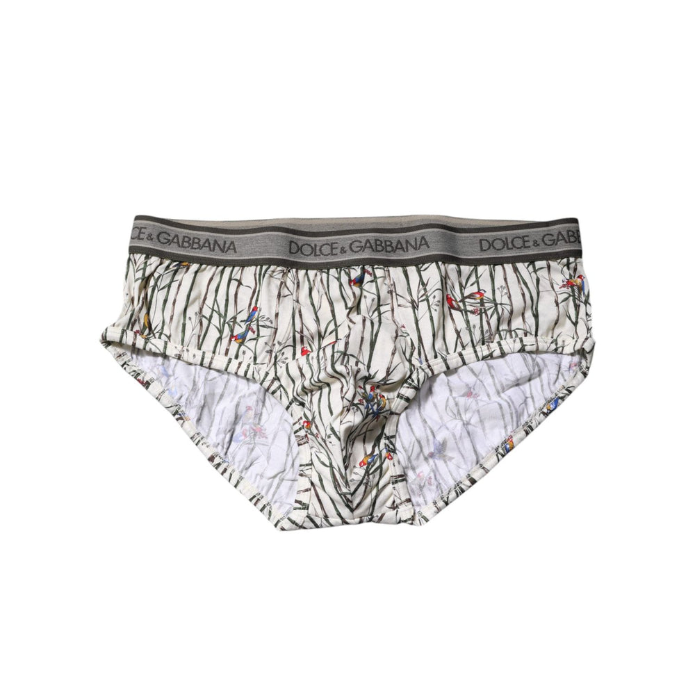 Dolce & Gabbana Ivory Bird Print Cotton Regular Brief Underwear BIK1570-6