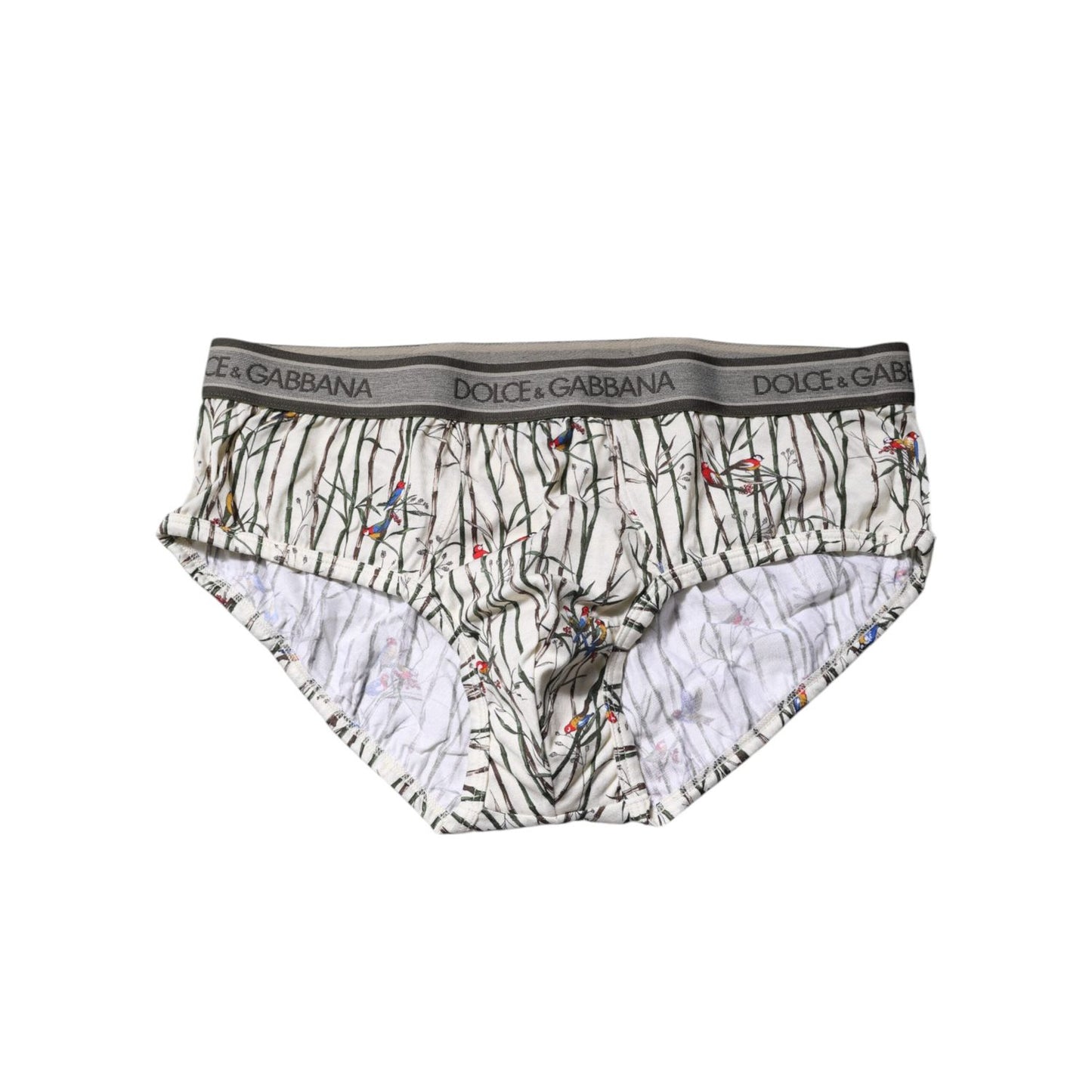 Dolce & Gabbana Ivory Bird Print Cotton Regular Brief Underwear BIK1570-6