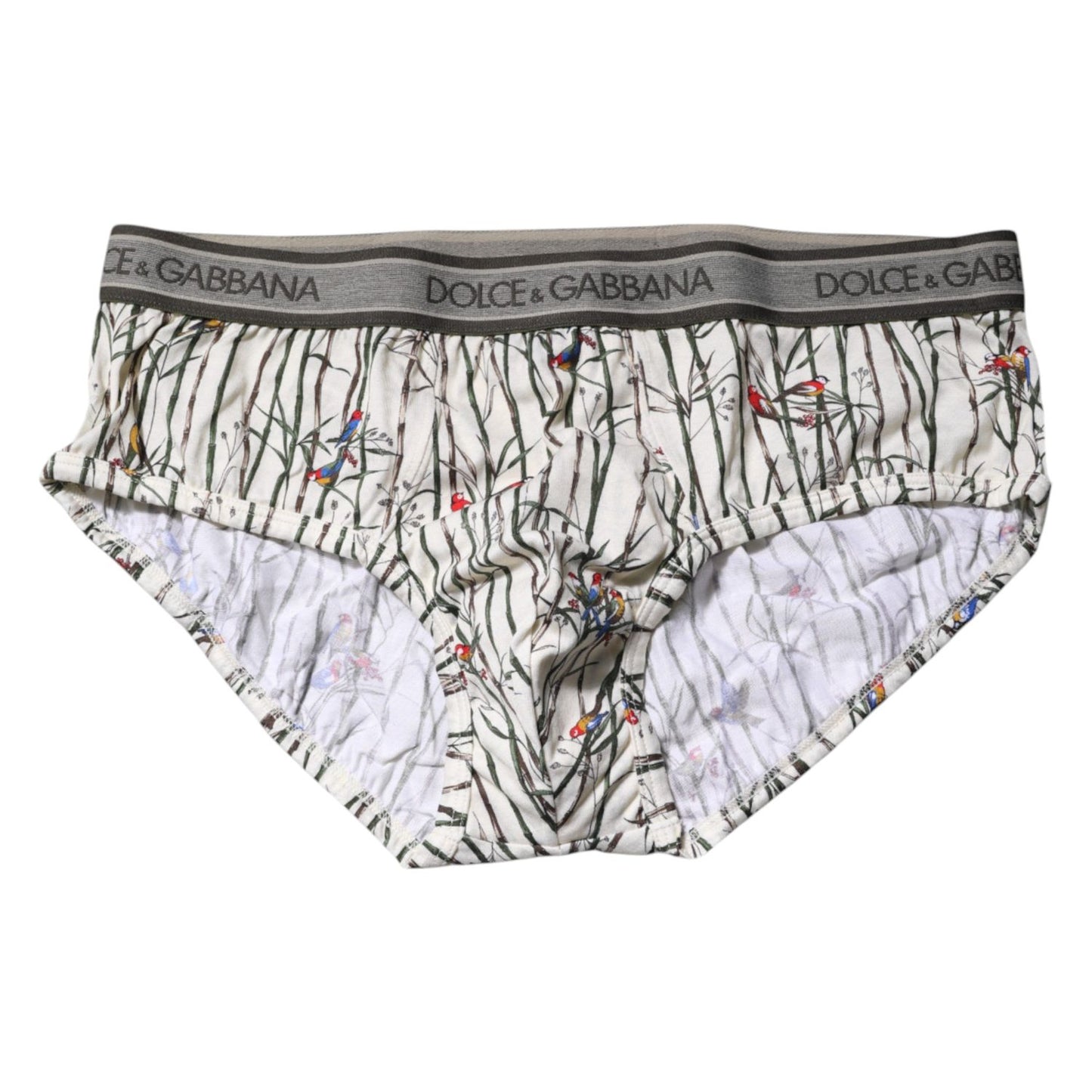Dolce & Gabbana Ivory Bird Print Cotton Regular Brief Underwear BIK1570-6