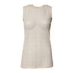 Dolce & Gabbana Ivory Nylon Logo See Through Sleeveless Tank Top TSH878578-2