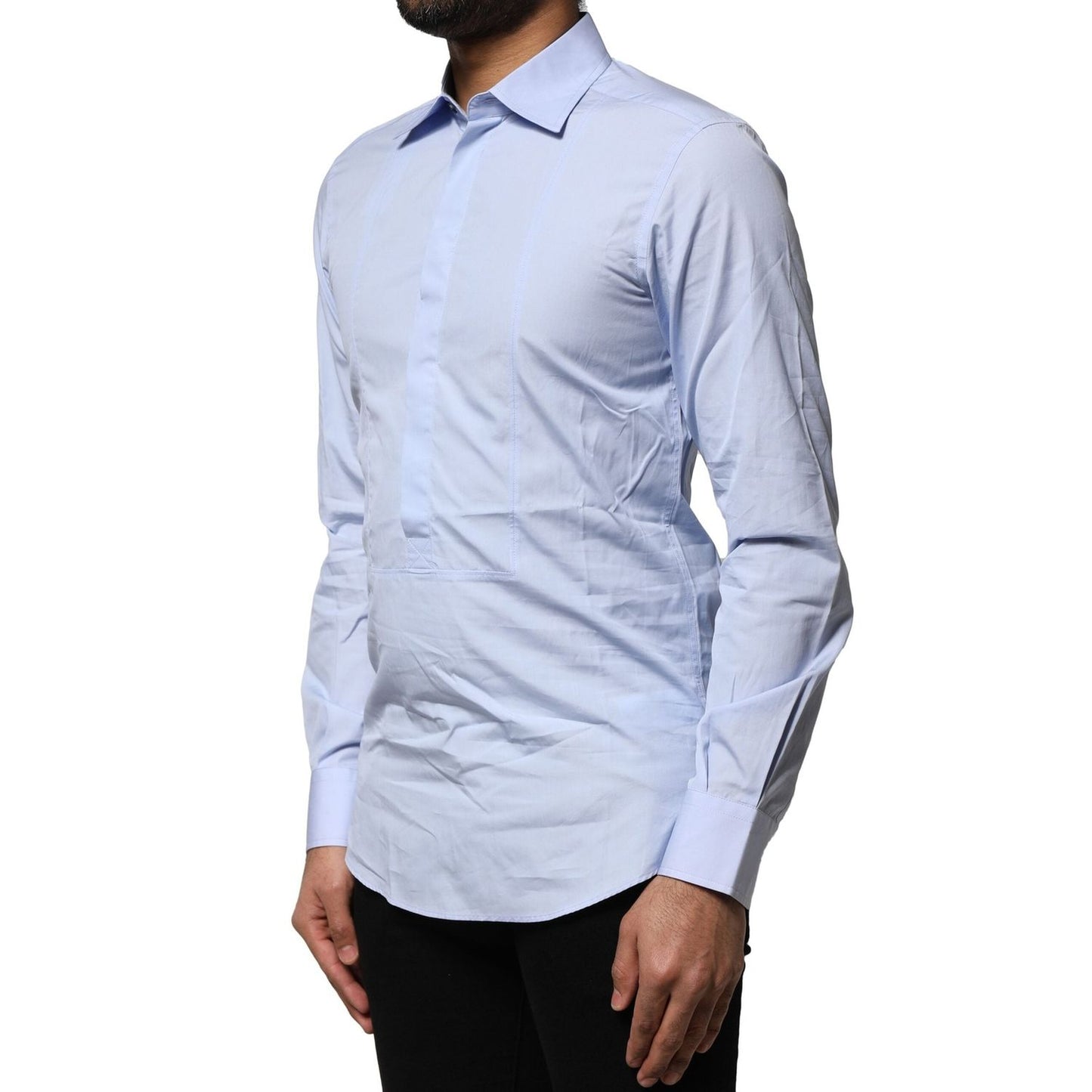 Dolce & Gabbana Light Blue Cotton Long Sleeves Dress Shirt TSH906775-37