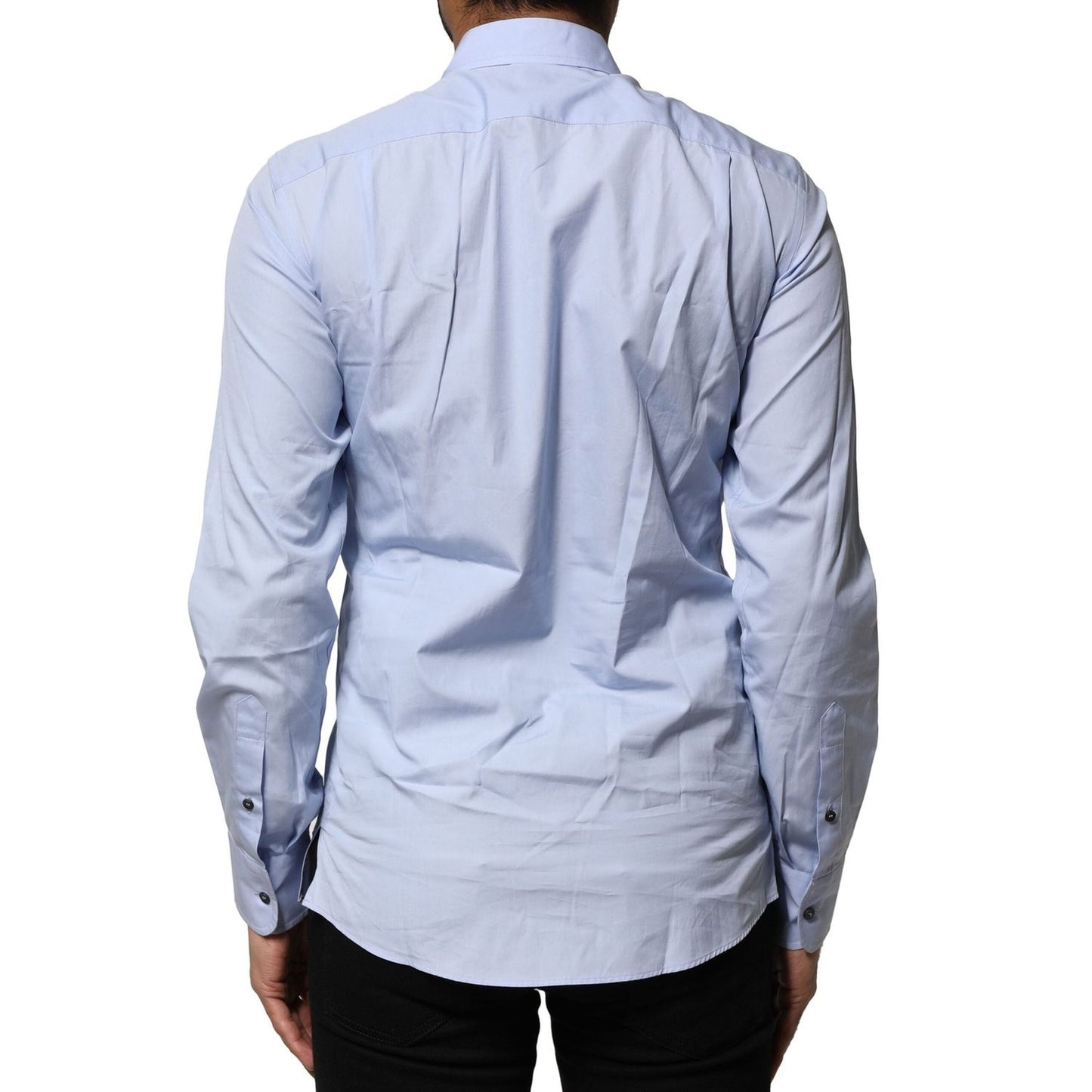 Dolce & Gabbana Light Blue Cotton Long Sleeves Dress Shirt TSH906775-37