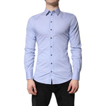 Dolce & Gabbana Light Blue Cotton SICILIA Dress Formal Shirt TSH878499-38