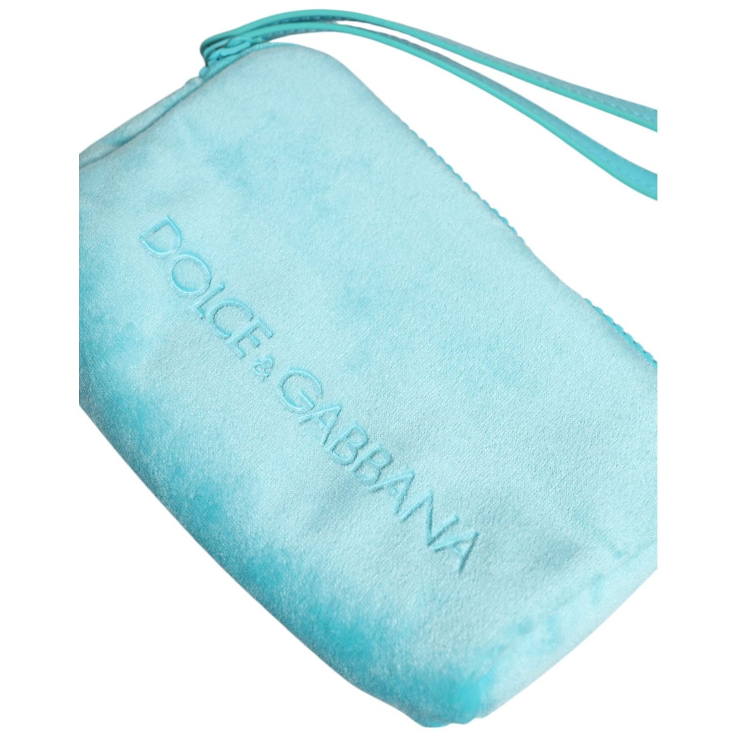 Dolce & Gabbana Light Blue Solid Logo Clutch Sunglasses Holder Pouch Bag