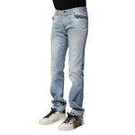 Dolce & Gabbana Light Blue Washed Straight Fit Denim Jeans PAN75928-44