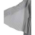Dolce & Gabbana Light Grey Polyester Pleated Long Maxi Dress DR281072-40