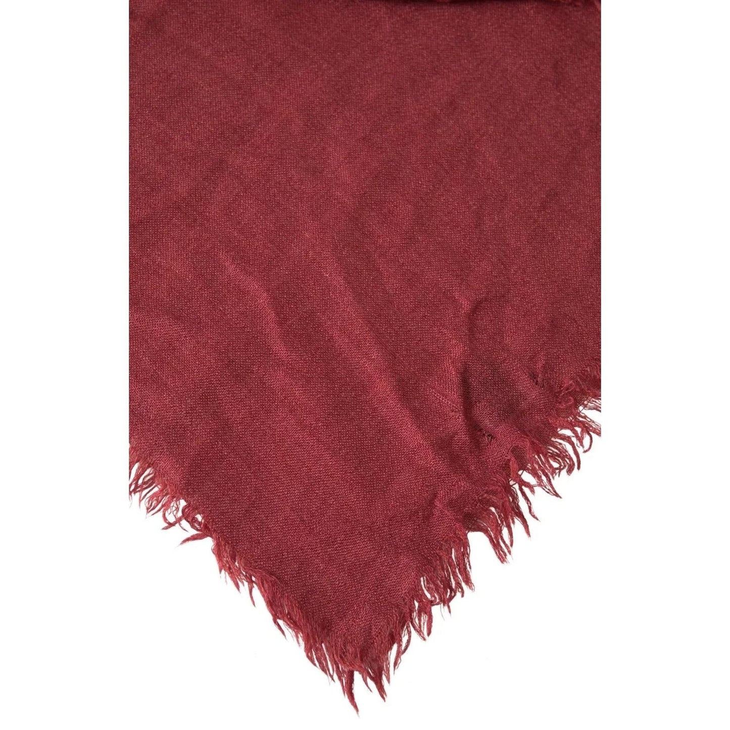 Dolce & Gabbana Maroon Cashmere Knit Wrap Shawl Fringe Scarf MS7061